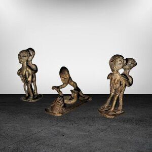 Erotic African Cast Brass Figurines Vintage (1 lot of 3)